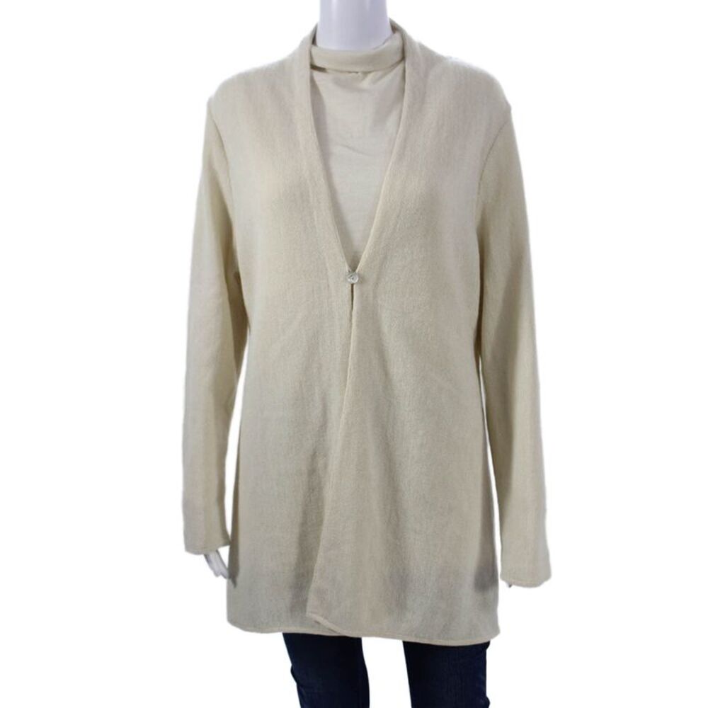 Alpaca International Women Tunic V-Neck Baby Alpaca Beige Size L